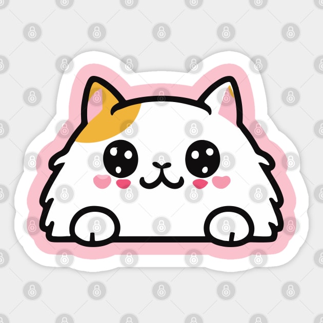 cute kawaii cat face Sticker by Kawaii Bomb